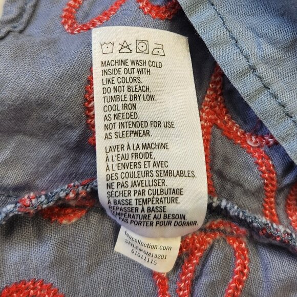 Tea Collection Amata Linen Cotton Chambray Embroidered Midi Skirt sz 2 - Picture 7 of 7